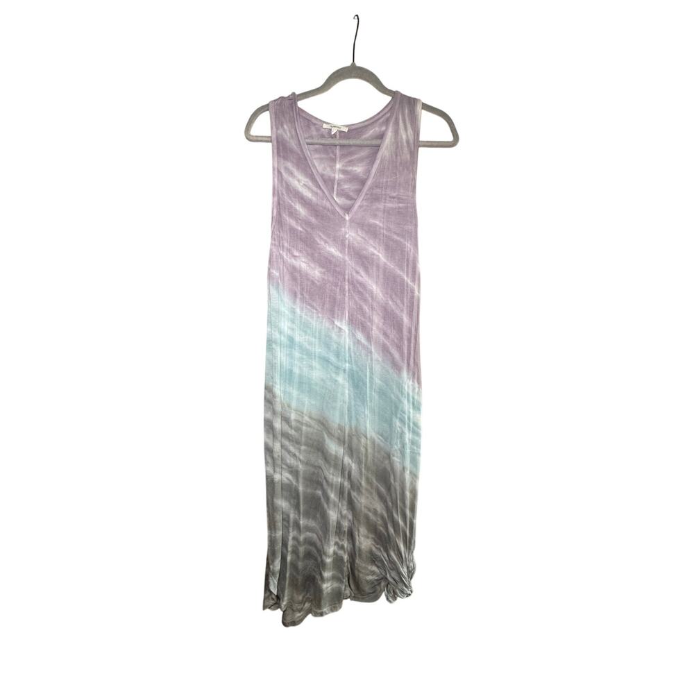 Splendid Maxi Dress Small Purple Blue Tie Dye Sleeveless V Neck Large